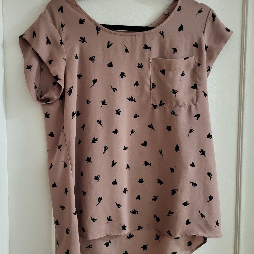 Clearance R Essentials by Reitmans Cap-Sleeve Pocket Blouse size Large